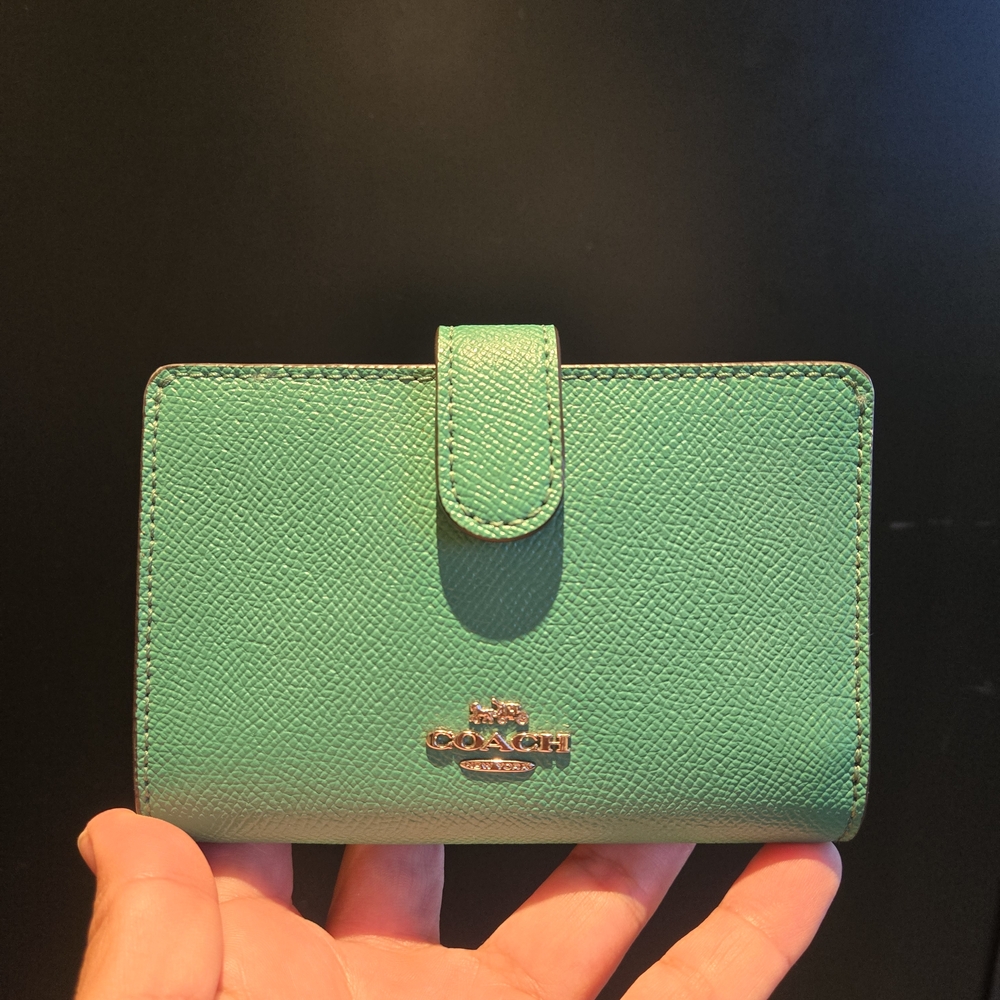 Coach Teal Leather Card Holder